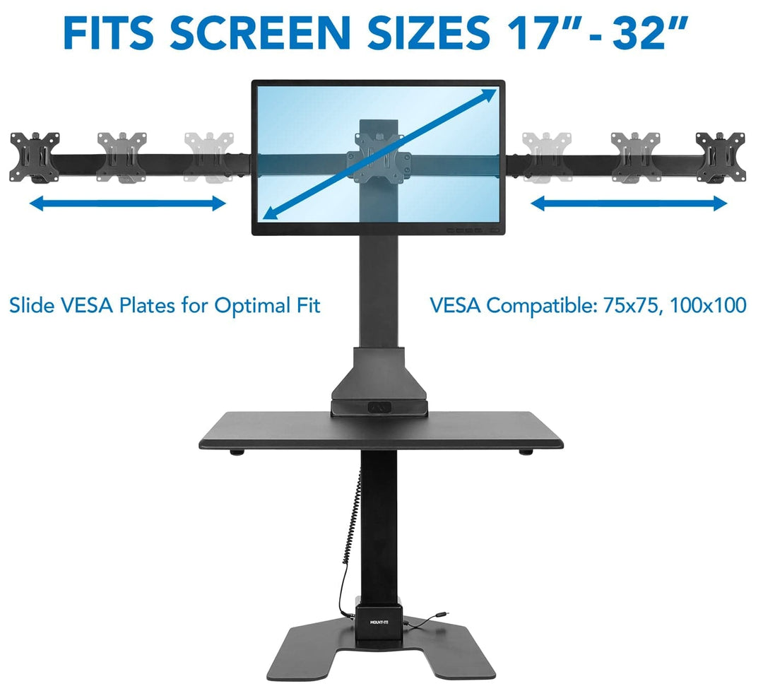 Standing Desk Converter with Triple Monitor Mount