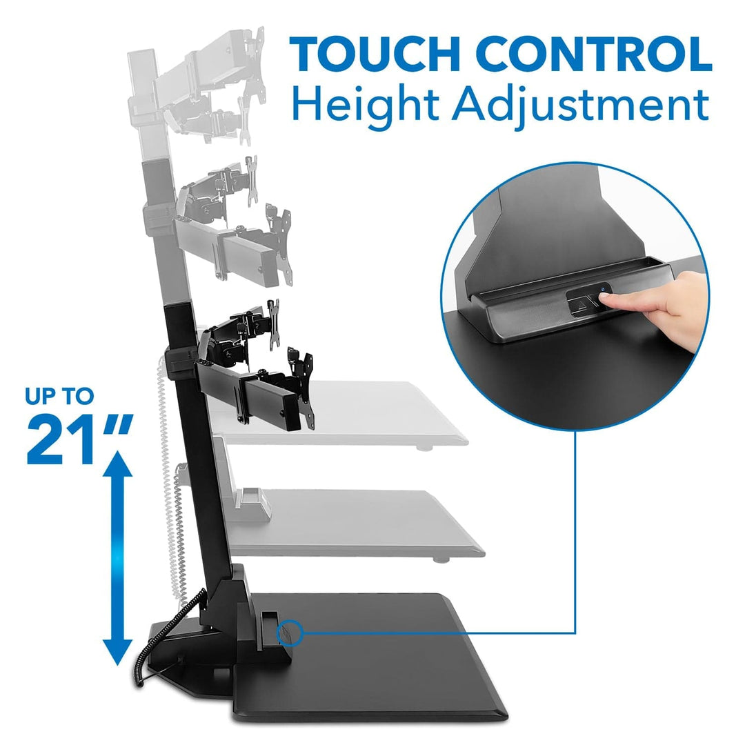 Standing Desk Converter with Triple Monitor Mount