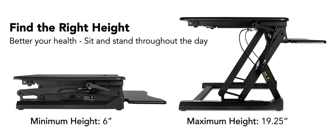 Mount It - Standing Desk Sit-Stand Desk Converter Height Adjustable, Large Surface Area