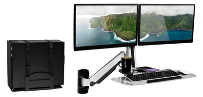 Wall Mounted Dual Monitor Workstation