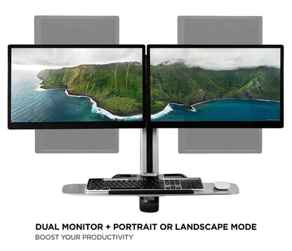 Wall Mounted Dual Monitor Workstation